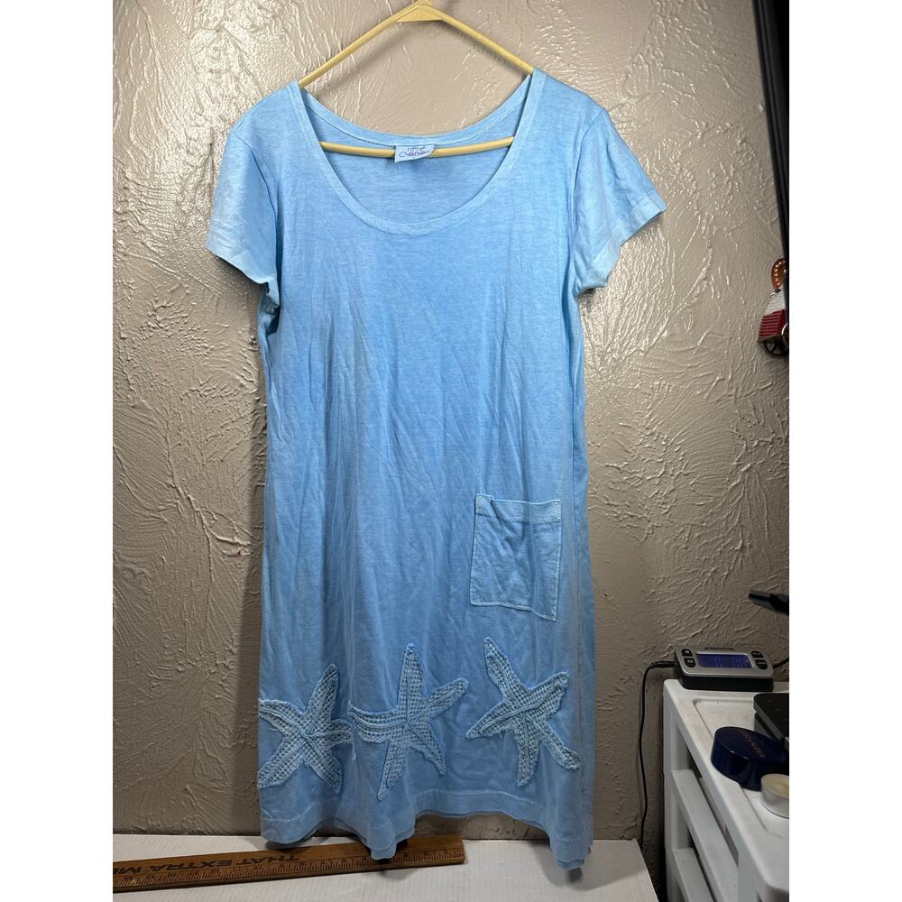 MiMi Cotton Nightgown 100% Cotton Starfish Beach Island Cottagecore Size Small